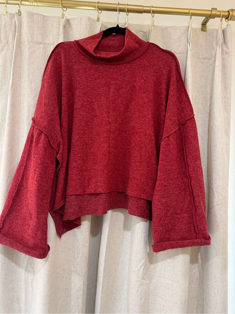 Zenana Outfitters Coral-Red Cozy Knit Sweater